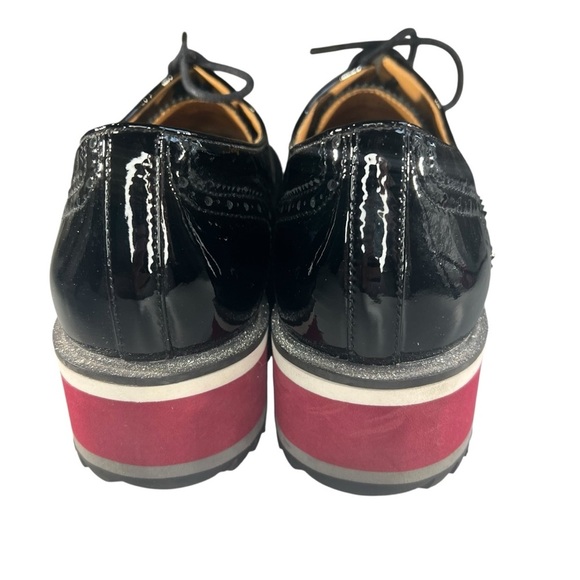 Johnston & Murphy Black and Red Platform Shoes - Picture 7 of 12